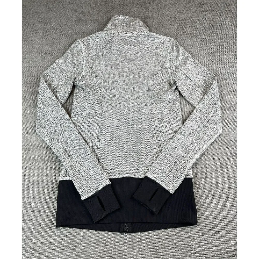 Lululemon Scuba Jacket Women Herringbone High Neck Stretch Pullover Sweater Sz 4 - Picture 3 of 6